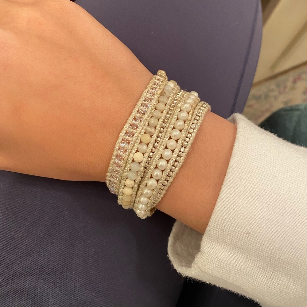 Chan Luu Freshwater Pearl and Crystal Wrap